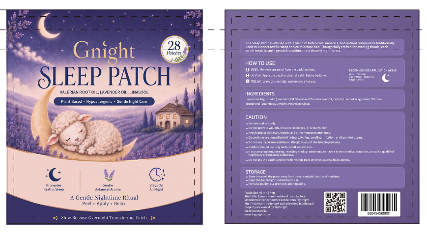 Front and back views of the Gnight Sleep Patch outer packaging